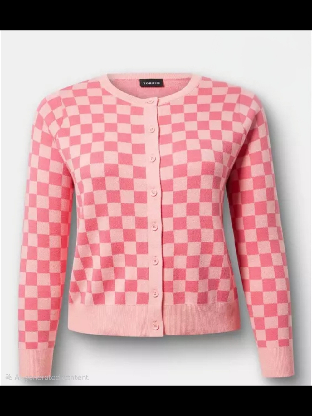torrid Pink Checkerboard Button-Up Cardigan
